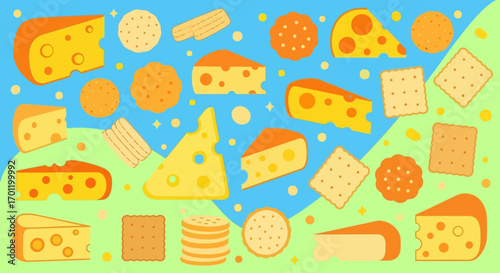 Assorted Cheeses and Crackers Arrangement.