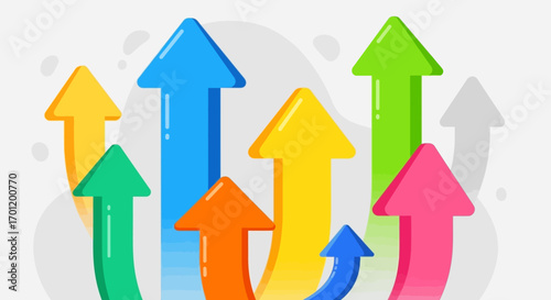 Colorful Arrows Pointing Upwards.