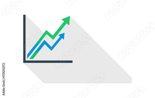 Growing trend chart graphic