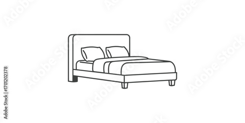Modern bedroom bed outline