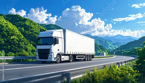 white lorry with trailer over blue sky wagon, trailer, container, trucking, vehicle, lorry, truck