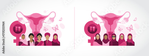Menopause awareness month or day concept focusing on women in india or muslim communities across the gulf, middle east, asia, and western countries