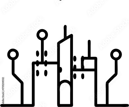 Futuristic Smart City with AI Digital Grid
