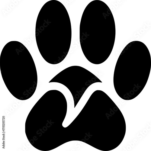 Paw Print Symbol: A stylized paw print symbol, the universal emblem of animal presence and the connection between humans and their animal companions.