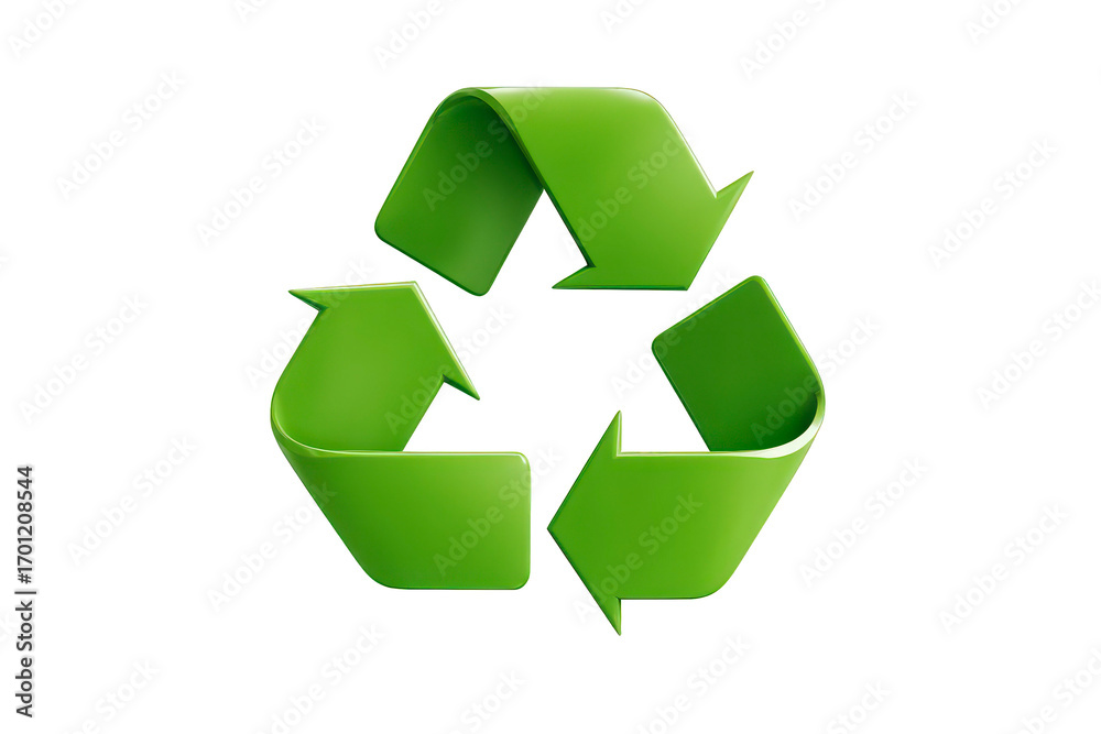 Fototapeta premium Green recycling symbol with arrows pointing in different directions