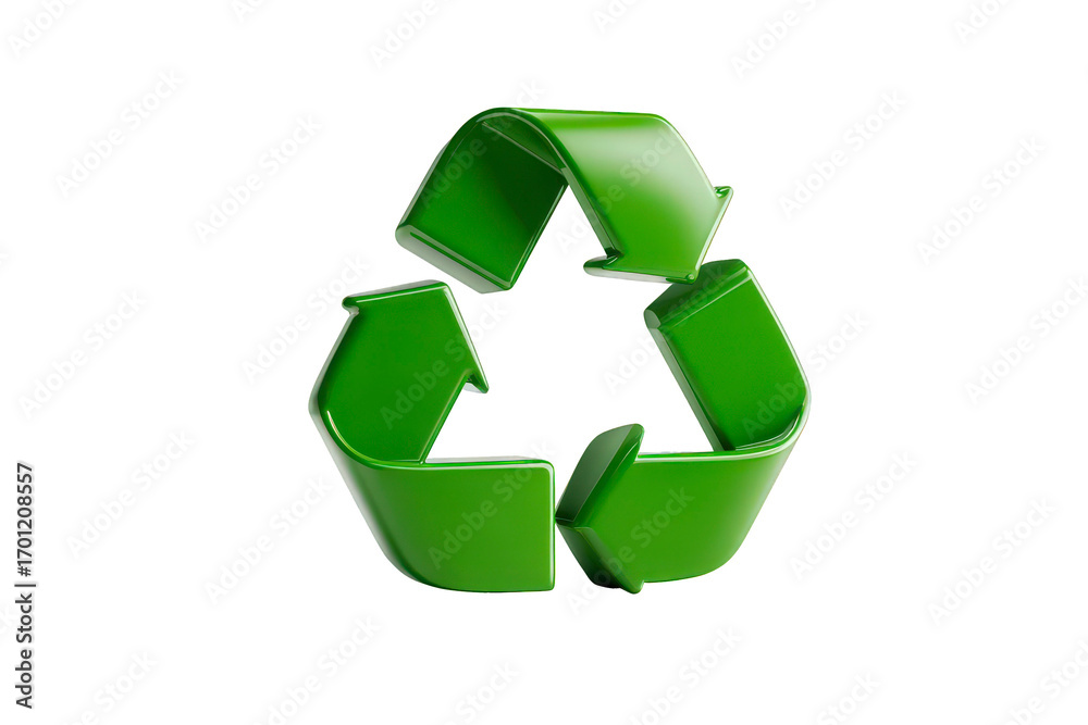 Obraz premium Green recycling symbol with arrows pointing in different directions