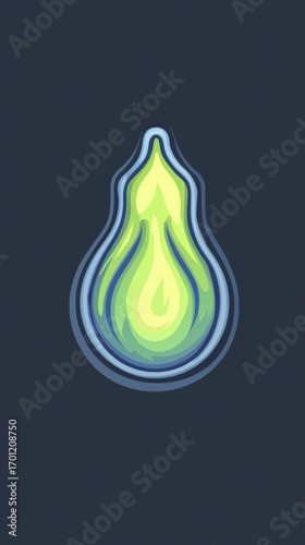 Wallpaper Mural Abstract illustration of a glowing, stylized flame or energy form on a dark background. Torontodigital.ca