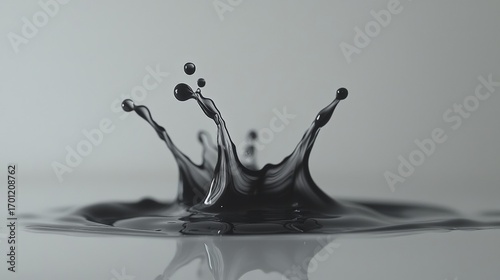 Wallpaper Mural Dramatic splash of dark liquid creating a crown shape against a soft background. Torontodigital.ca