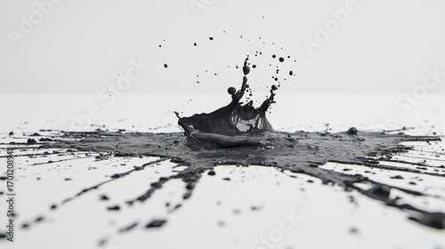 Wallpaper Mural Black paint splash on a white surface Torontodigital.ca