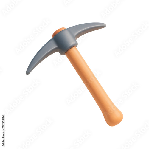 3d rendered pickaxe isolated on transparent background