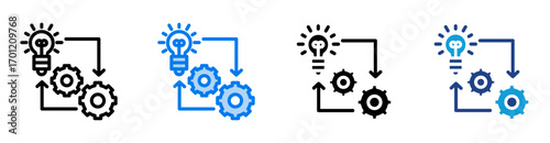implementation icon set multiple style collection