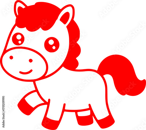 Cute, horse art vector illustration
