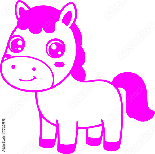 Cute, horse art vector illustration
