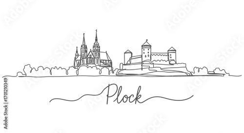 Pock skyline Line art Landmark Poland.