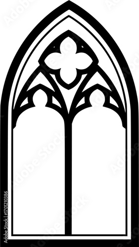 Gothic window art vector illustration
