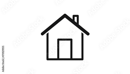 Simple black line drawing of a house icon, presented against a plain white background.