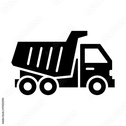 dump truck glyph icon representing garbage transport and recycling