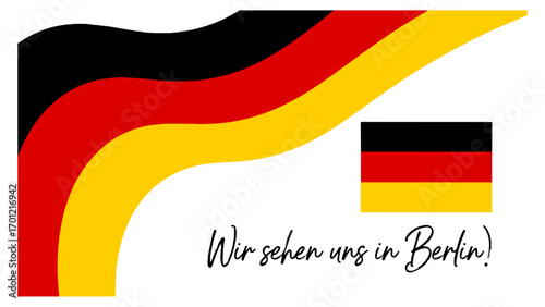 Festive Berlin Artwork with German Colors and Handwriting Script
