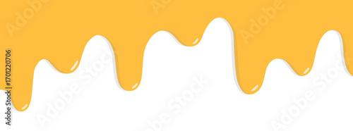 Honey melt flowing drops on white background. 
