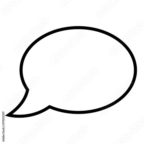 Speech bubble, speech balloon or chat bubble line art icon for apps and websites, vector 10 eps.speech bubble icon