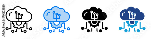 database icon set multiple style collection