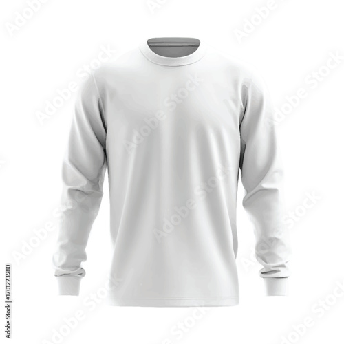 Vector art of a simple long sleeved white tshirt for everyday use