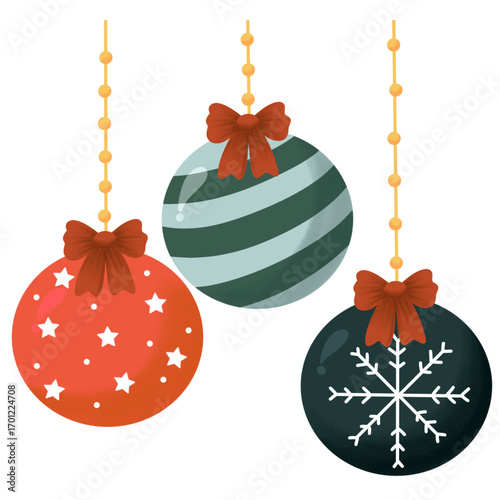 set of christmas balls