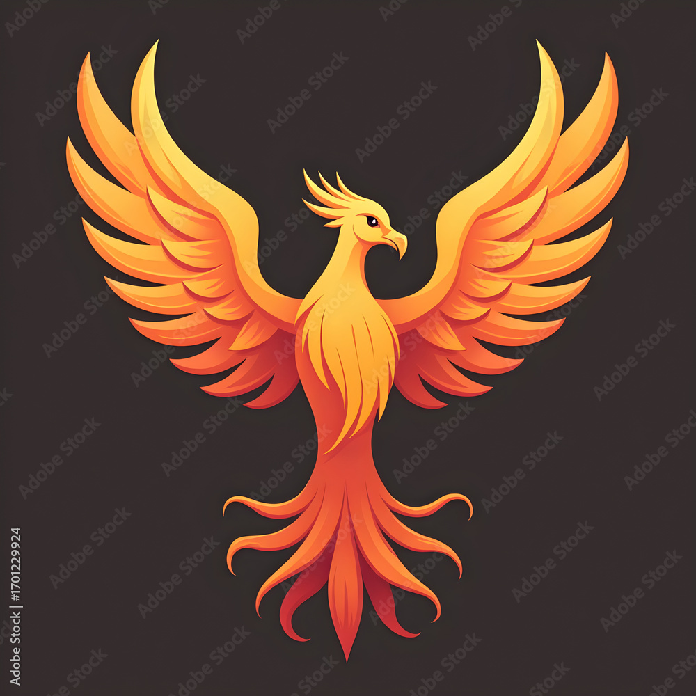 Fototapeta premium Flat design of a phoenix