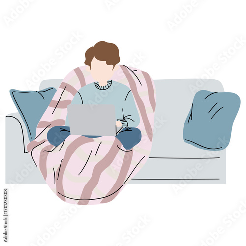 Remote Work Lifestyle with Laptop Home Office Workspace and Modern Online Business Productivity Concept