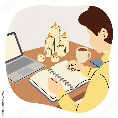 Remote Work Lifestyle with Laptop Home Office Workspace and Modern Online Business Productivity Concept