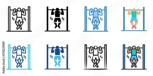 Pull ups icon set multiple style collection 
