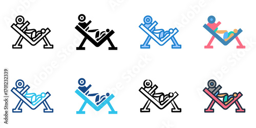 Leg Press icon set multiple style collection 
