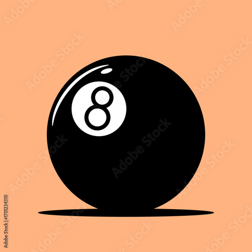 vector illustration of a billiard ball