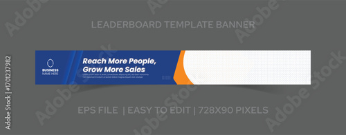 Clean Stylish Leaderboard Banner 728x90 Pixels for Online Branding