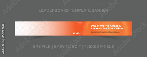Elegant Corporate Leaderboard Template 728x90 for Digital Ads