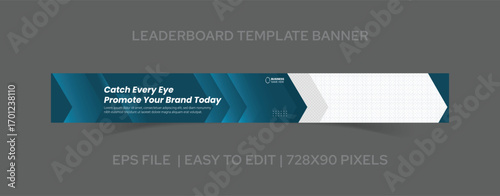 Modern Business Leaderboard Banner 728x90 Template for Web Ads
