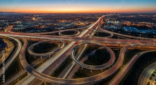 Highway interchange roads transportation infrastructure traffic engineering travel city