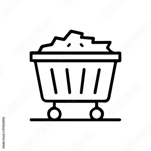 Mining Cart Line Icon