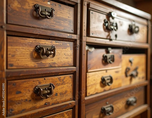 Antique wooden chest of drawers (4)