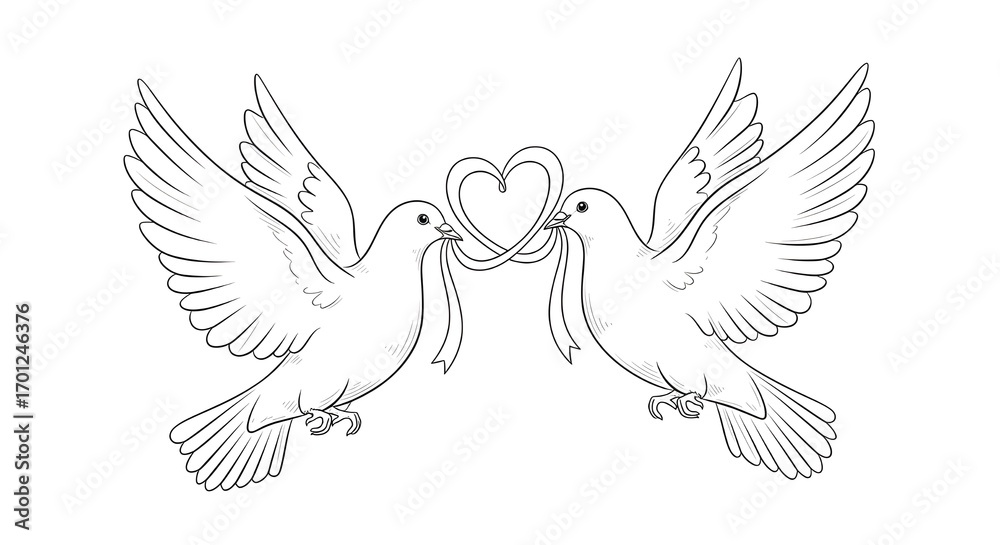 Fototapeta premium white dove with heart
