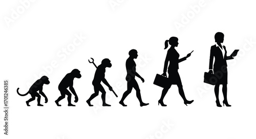 evolution of human progress from ape to modern professional
