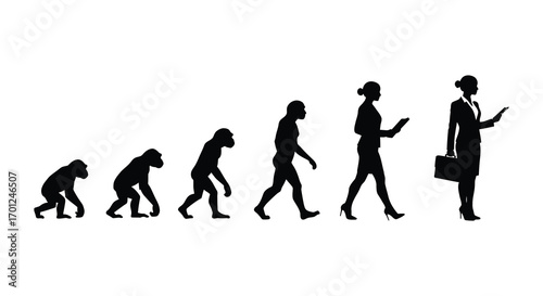evolution of human from ape to modern professional woman