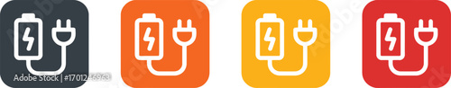 design, icons, illustration, vector, different, battery, colors, charging