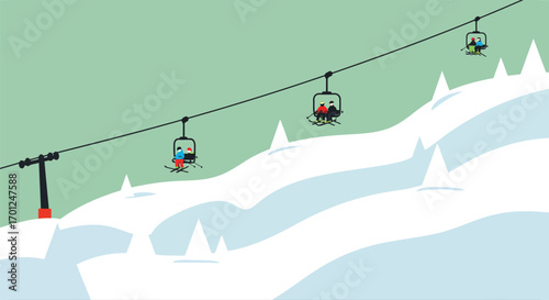 Ski Lift Ride Winter Mountain Adventure