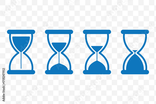 Hourglass icon set representing time management and countdown concept