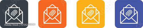 email, icon, envelope, message, mail, communication, attachment, paperclip, document, letter, correspondence, digital, graphic, symbol, illustration, design, flat, simple, clean, modern, collection, s