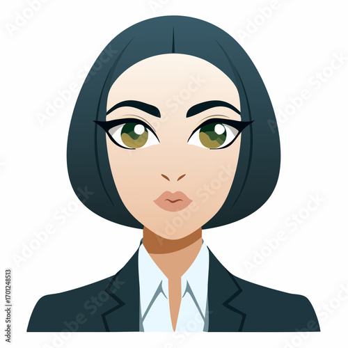 dignified businesswoman vector illustration for corporate and leadership branding