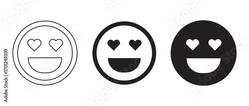 Emoji with heart eyes. isolated on white background, love and happy concept.