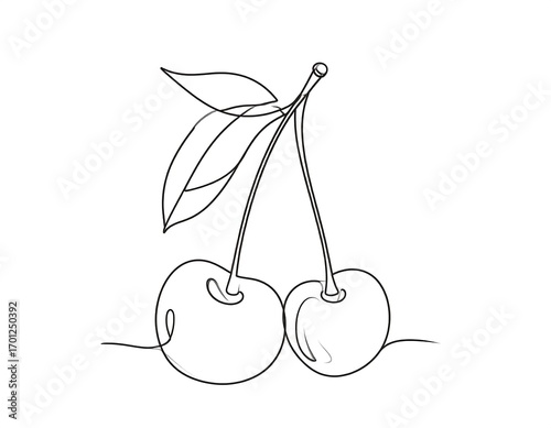 Line art cherries