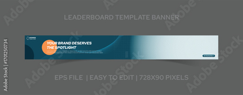 Modern Corporate Leaderboard Ad 728x90 Template for Business Campaigns